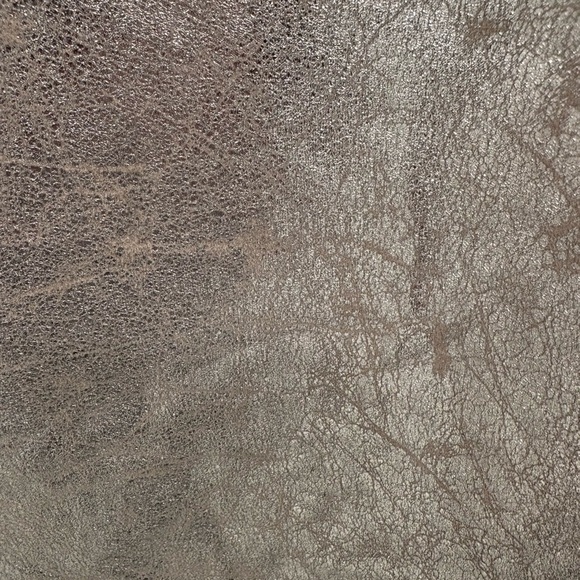 Zara Vegan Leather Metallic Silver Crinkle Skirt With Slit Size Small - Picture 11 of 11